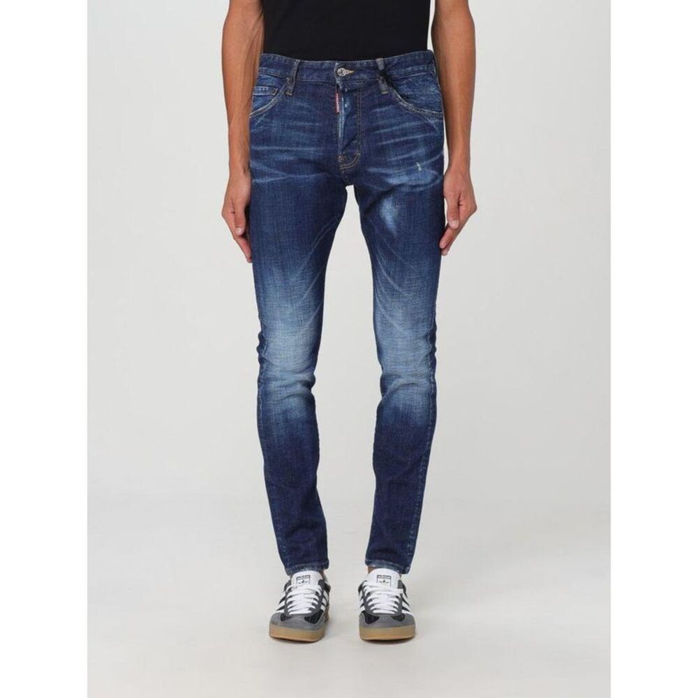 Dsquared² Cotton Skinny Jeans Men Blue Bottoms